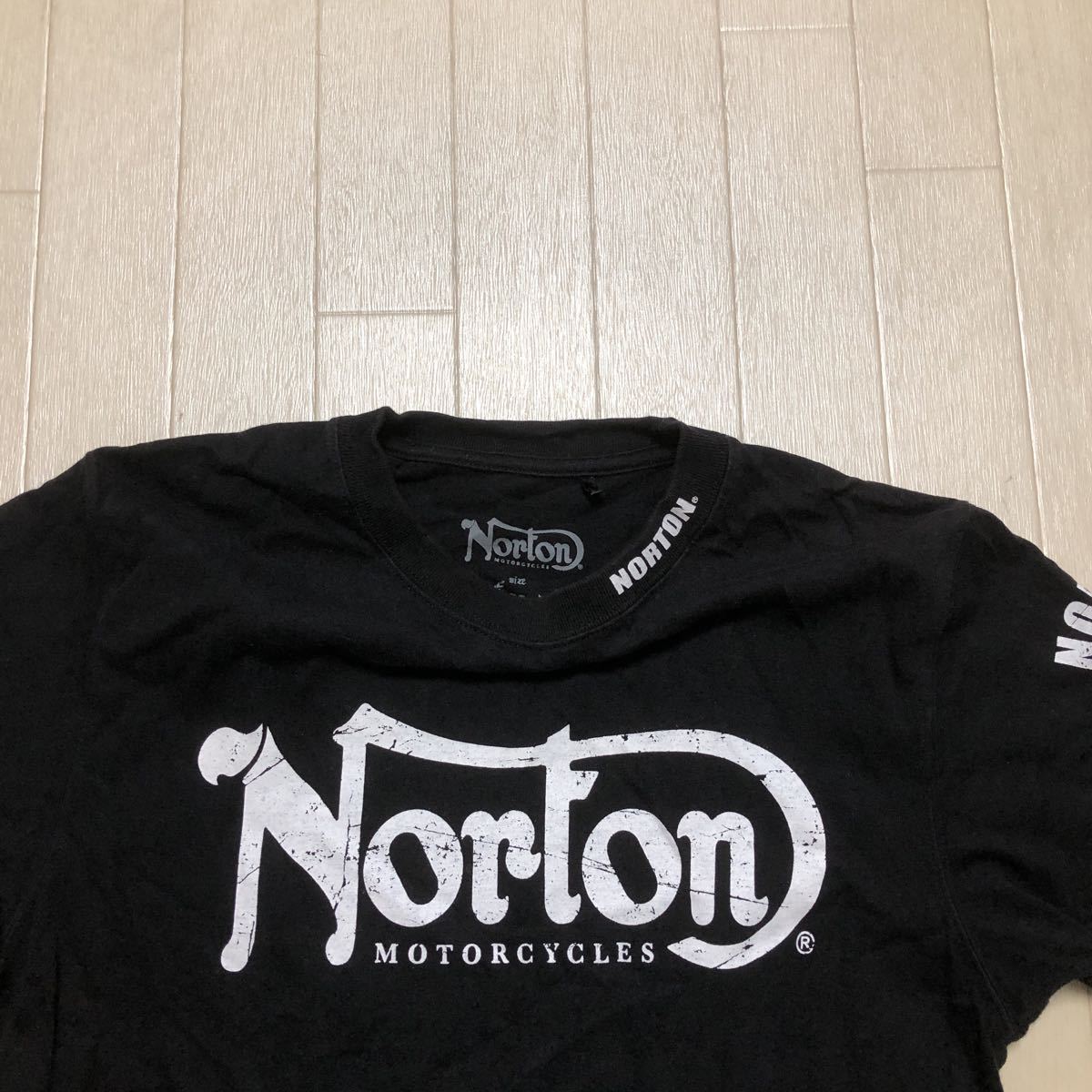 3608★ Norton ノートン 半袖 ロゴプリント Tシャツ M メンズ ブラック_画像3