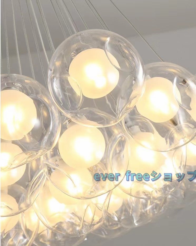 高級感満載 シャンデリア 照明 LED電球対応 19灯 12畳 16畳 透明 ガラスボール ペンダントライト シャンデリアLEDランプ_画像5