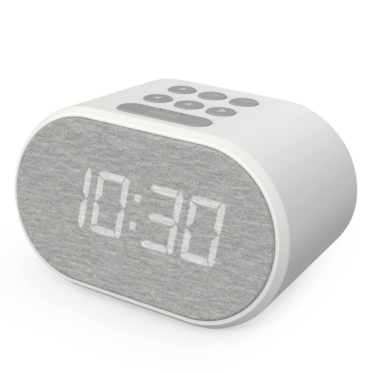 i-box 目覚まし時計 ベッドサイド カチカチ音がしない LEDバックライト付き目覚まし時計　USB充電器&FMラジオ付き 