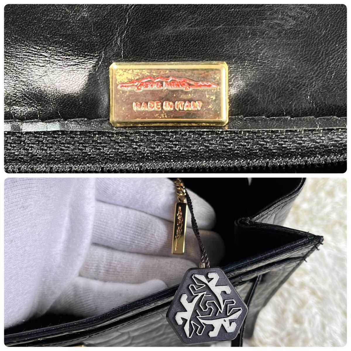 1円【良品】RETTIL MODA レティルモダ ハンドバッグ クロコダイル ワニ