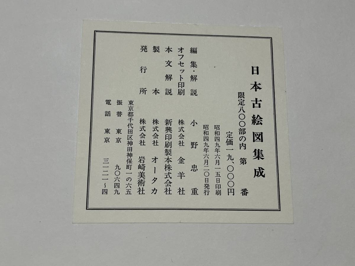 日本古絵図集成 絵図1枚欠品 小野忠重編著 岩崎美術社刊 二重函付 限定800部/番号無し 昭和49年 定価19,000円 000-01Pの画像3