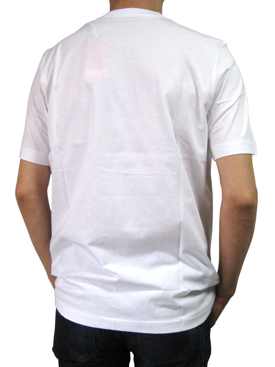 【ポスト投函配送】新品 直輸入 DIESEL 転写プリント レギュラーフィット 半袖Tシャツ XLサイズ T-JUST-E43 ホワイト A09754_画像2