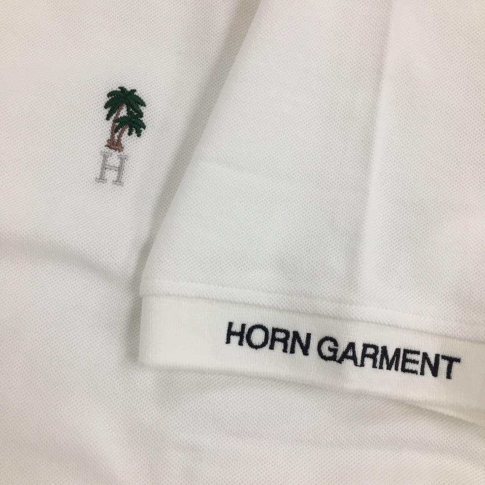 【新品】ホーンガーメント 半袖ポロシャツ 白 マークアンドロナ ヤシの木刺しゅう メンズ XL ゴルフウェア MARK＆LONA_画像3