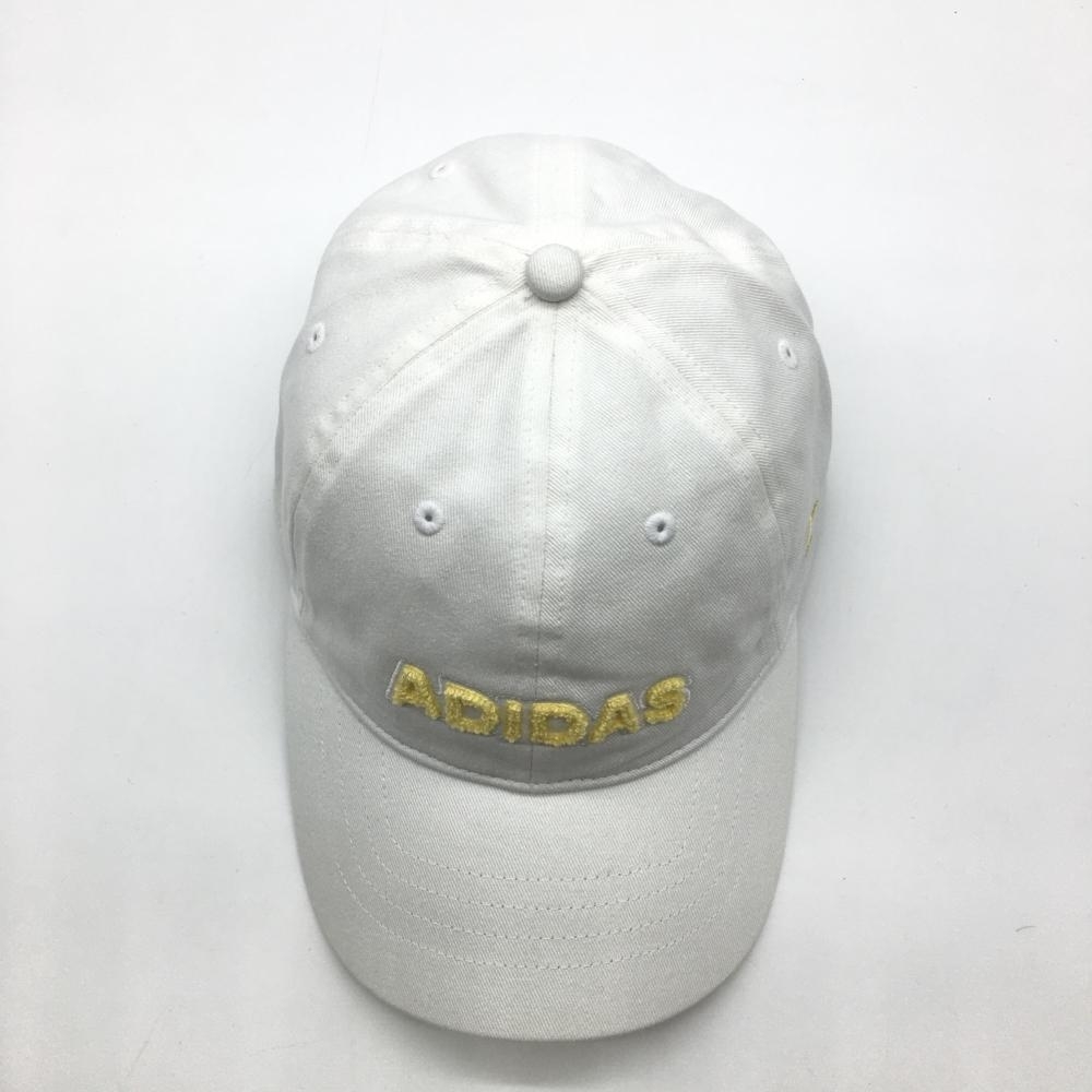 【超美品】アディダス キャップ 白×イエロー パイル地ロゴ レディース ONESIZE ゴルフウェア 2022年モデル adidas_画像5