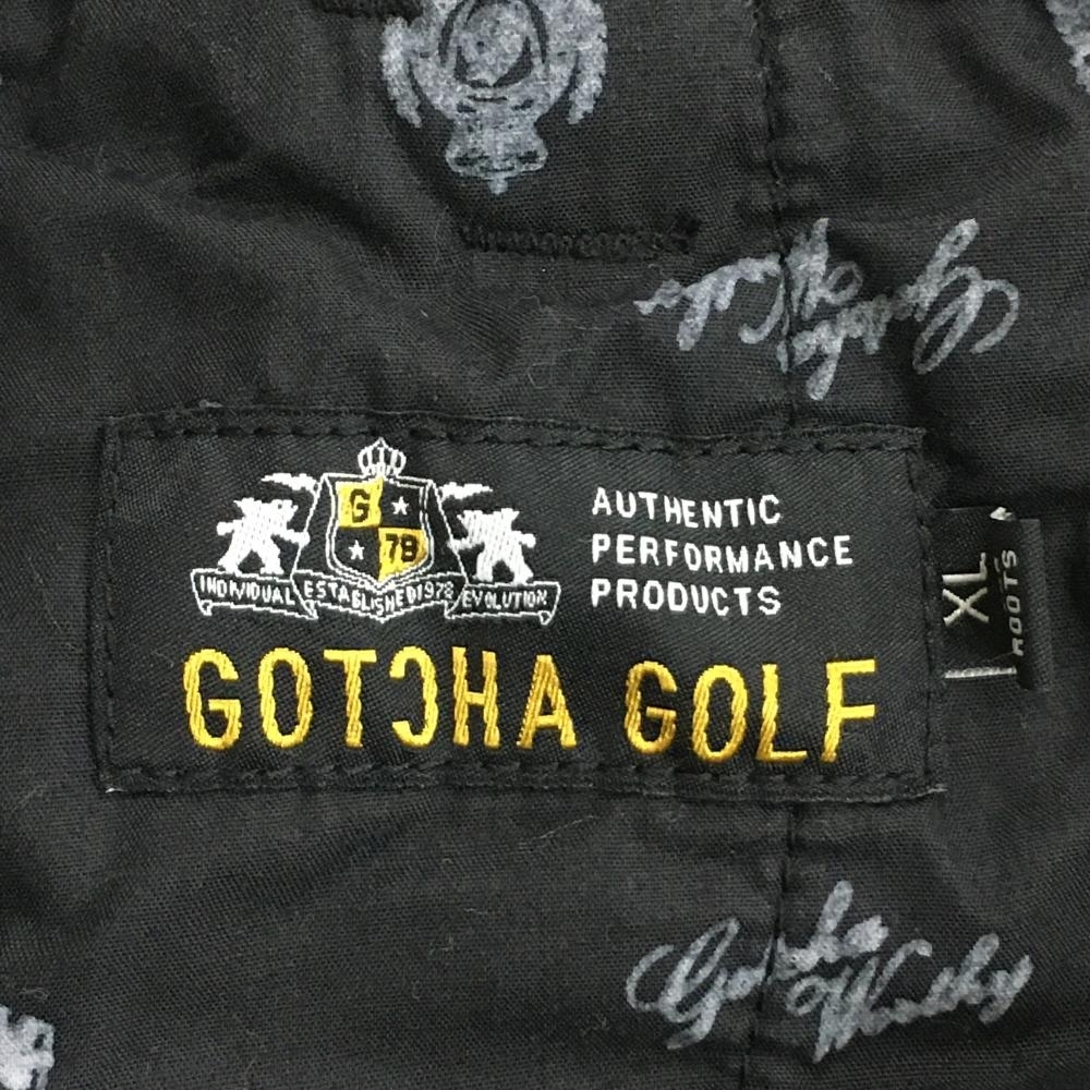 ガッチャゴルフ パンツ 黒×白 ロゴ総柄 メンズ XL ゴルフウェア GOTCHA GOLF_画像3