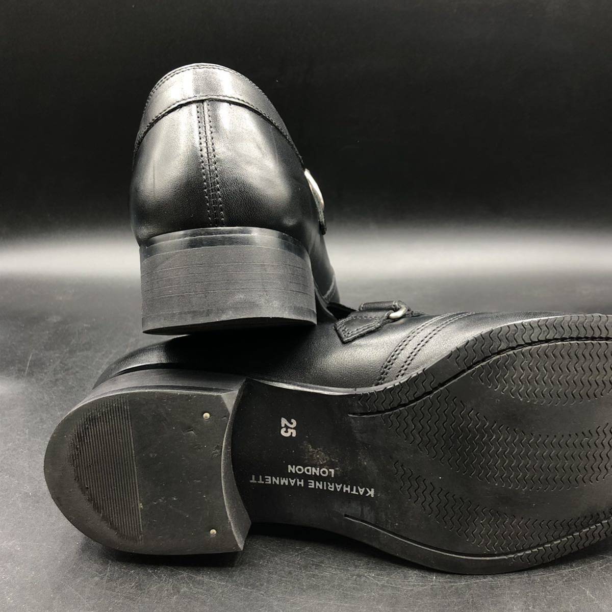 都内で KATHARINE 良品 M1014 HAMNETT シューズ 革靴 黒 ブラック 25.0