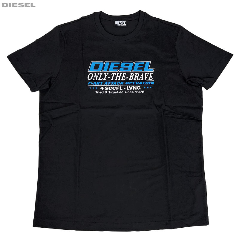 DIESEL ディーゼル 新品 半袖 Tシャツ A02970 RGRAI 9XX サイズL 黒 ブラック クルーネック 並行輸入品 クリックポストで送料無料の画像1