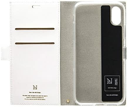 NATURALdesign/ナチュラルデザイン iPhone X用 手帳型ケース カラフルカモ ホワイト iP8-MS03