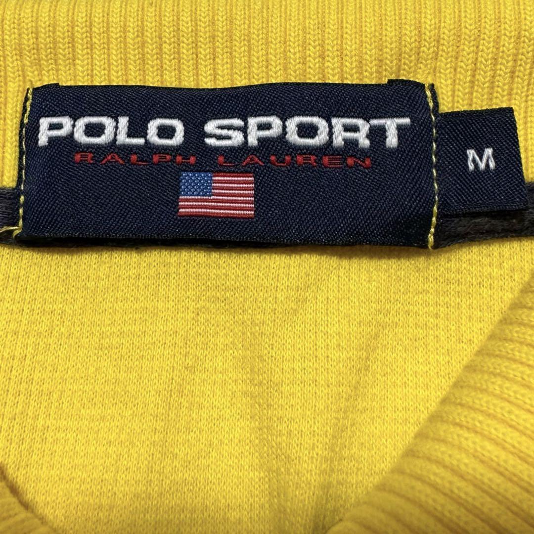[ товар с некоторыми замечаниями ]90s POLO SPORT Polo спорт звезда статья флаг рубашка-поло с коротким рукавом 