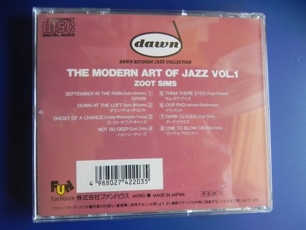 CD【 Japan 】ズート・シムス Zoot Sims /The Modern Art Of Jazz ☆32WD-7003/1988◆_画像4