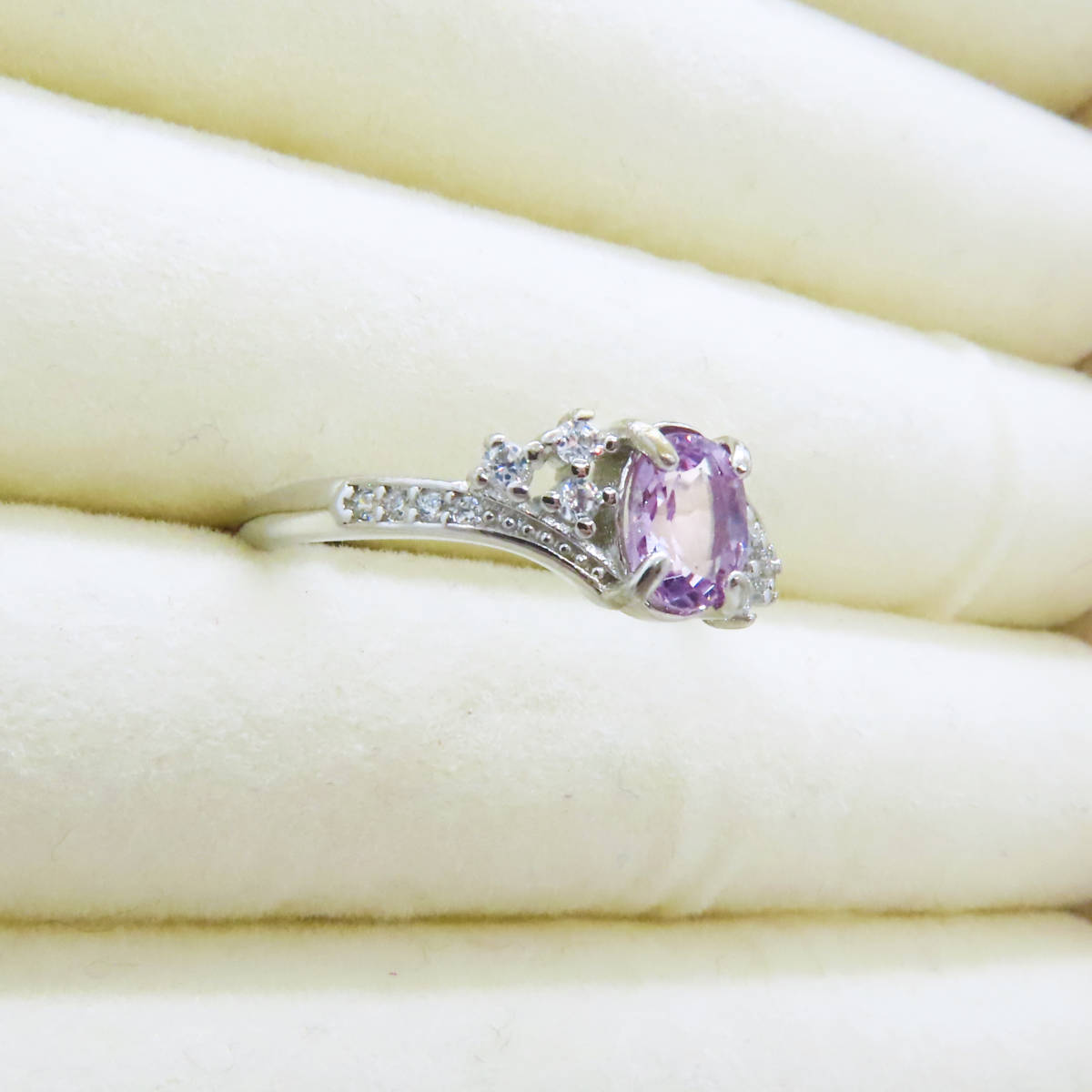 新品 スピネル 尖晶石 ピンクスピネル 925 シルバー ダイヤモンド 指輪