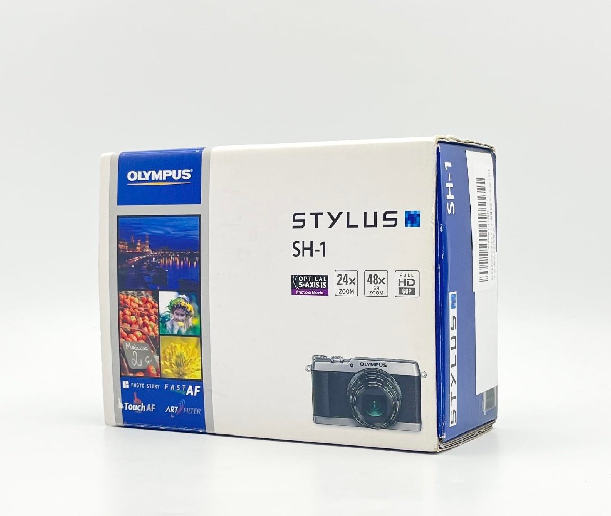 箱付 中古 完品　OLYMPUS デジタルカメラ STYLUS SH-1 ブラック 光学式5軸手ぶれ補正 光学24倍&超解像48倍ズーム SH-1 BLK
