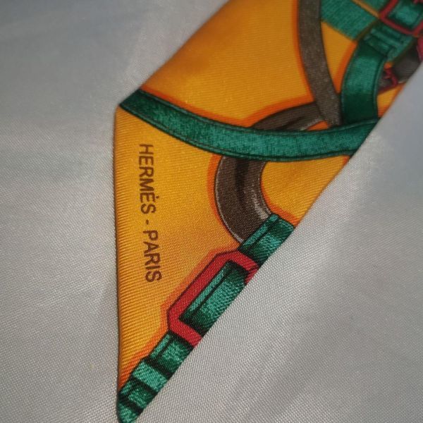 エルメス HERMES ツィリー バンド スカーフ リボン シルク-