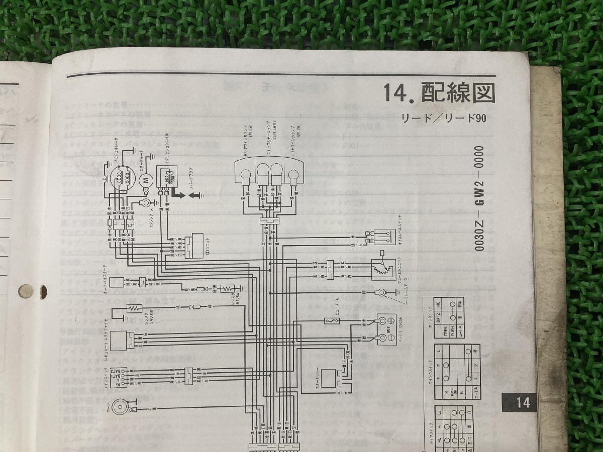 リード50 リード90 サービスマニュアル ホンダ 正規 中古 バイク 整備書 NH50J NH90J AF20 HF05配線図有り HONDA 車検 整備情報_サービスマニュアル