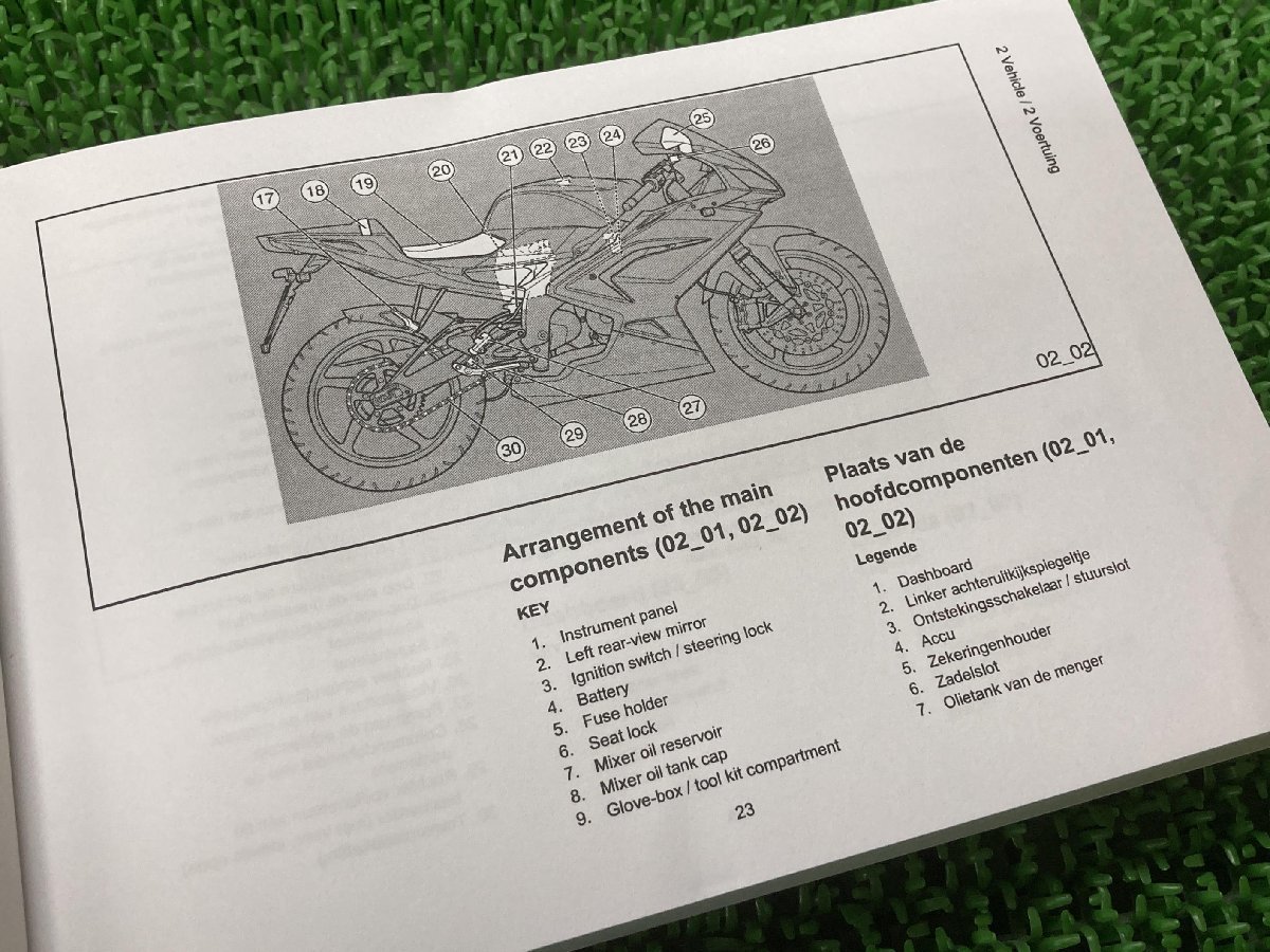 RS125 取扱説明書 アプリリア 正規 中古 バイク 整備書 ユーズメンテナンスブック イギリス オランダ 車検 整備情報_取扱説明書