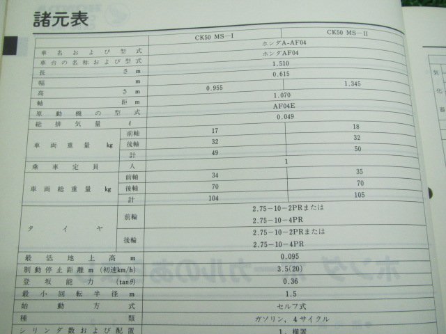 ボーカル サービスマニュアル ホンダ 正規 中古 バイク 整備書 CK50MS-I CK50MS-II jk 車検 整備情報_60GK100