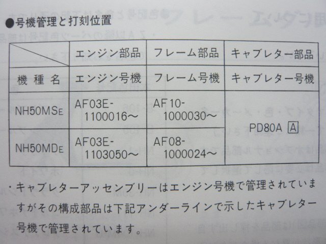 リードSS スーパーデラックス パーツリスト 3版 NH50MS MD AF08 10 ホンダ 正規 中古 バイク 整備書 AF08 10_GM9