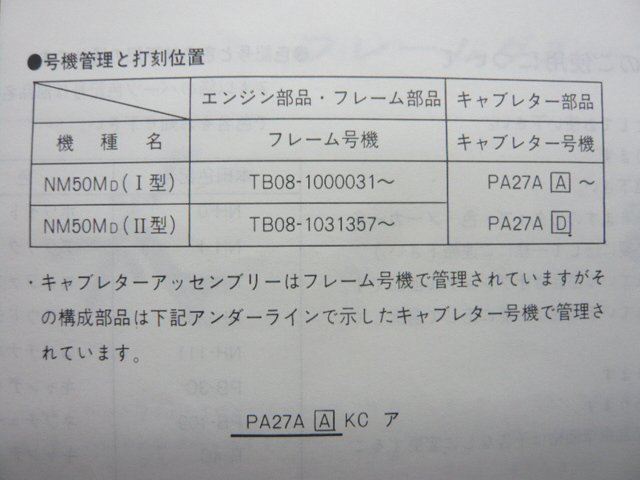 ジョイ パーツリスト 2版 ホンダ 正規 中古 バイク 整備書 NM50M TB08-1000031～ 1031357～ hw 車検 パーツカタログ 整備書_パーツリスト