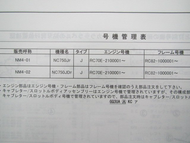 NM4-01 NM4-02 パーツリスト 2版 ホンダ 正規 中古 バイク 整備書 NC750J NC750JD RC82-100 Tj 車検 パーツカタログ 整備書_11MJSF02