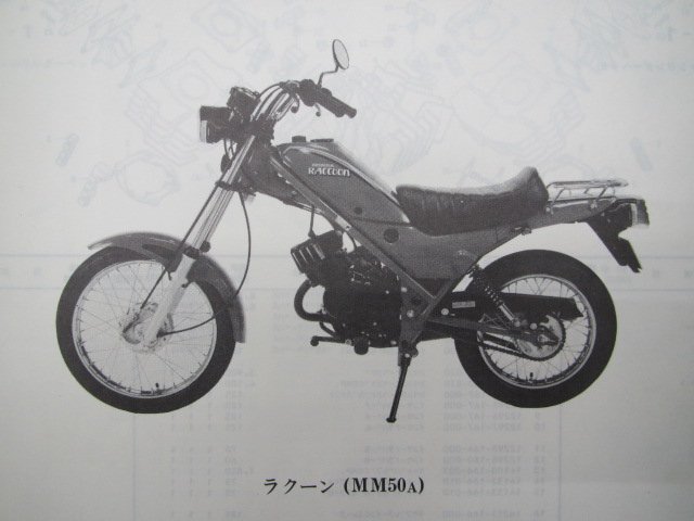 ラクーン パーツリスト 2版 ホンダ 正規 中古 バイク 整備書 MM50 AD02 wJ 車検 パーツカタログ 整備書_パーツリスト