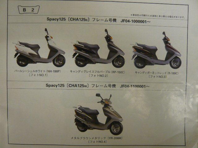 スペイシー125 パーツリスト 5版 ホンダ 正規 中古 バイク 整備書 CHA125S W 1 JF04-100 110 120 車検 パーツカタログ 整備書_パーツリスト