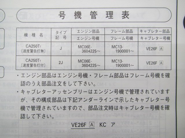 レブル250 パーツリスト 1版 ホンダ 正規 中古 バイク 整備書 MC13-190 KR3 Fr 車検 パーツカタログ 整備書_11KR3TJ1