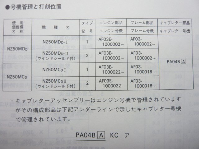 リーダー パーツリスト 2版 ホンダ 正規 中古 バイク 整備書 NZ50MD MC AF03-1000002～ 1000016～ MD 車検 パーツカタログ 整備書_パーツリスト