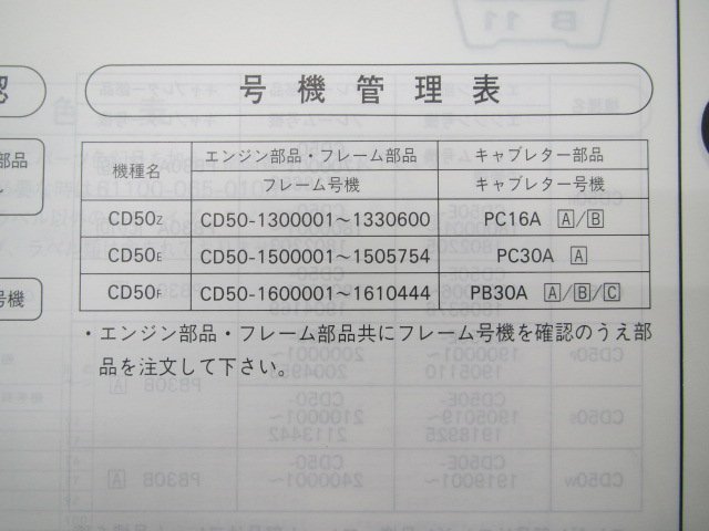 ベンリィCD50 パーツリスト 7版 ホンダ 正規 中古 バイク 整備書 CD50-130 150～210 240 Gt 車検 パーツカタログ 整備書_11065ZJ7