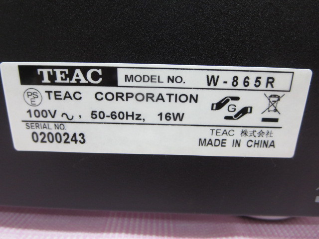 ◆A◇二手項目TEAC / TEAC雙盒式錄音機W-865R    原文:◆A◇新古品 TEAC/ティアック ダブルカセットデッキ W-865R