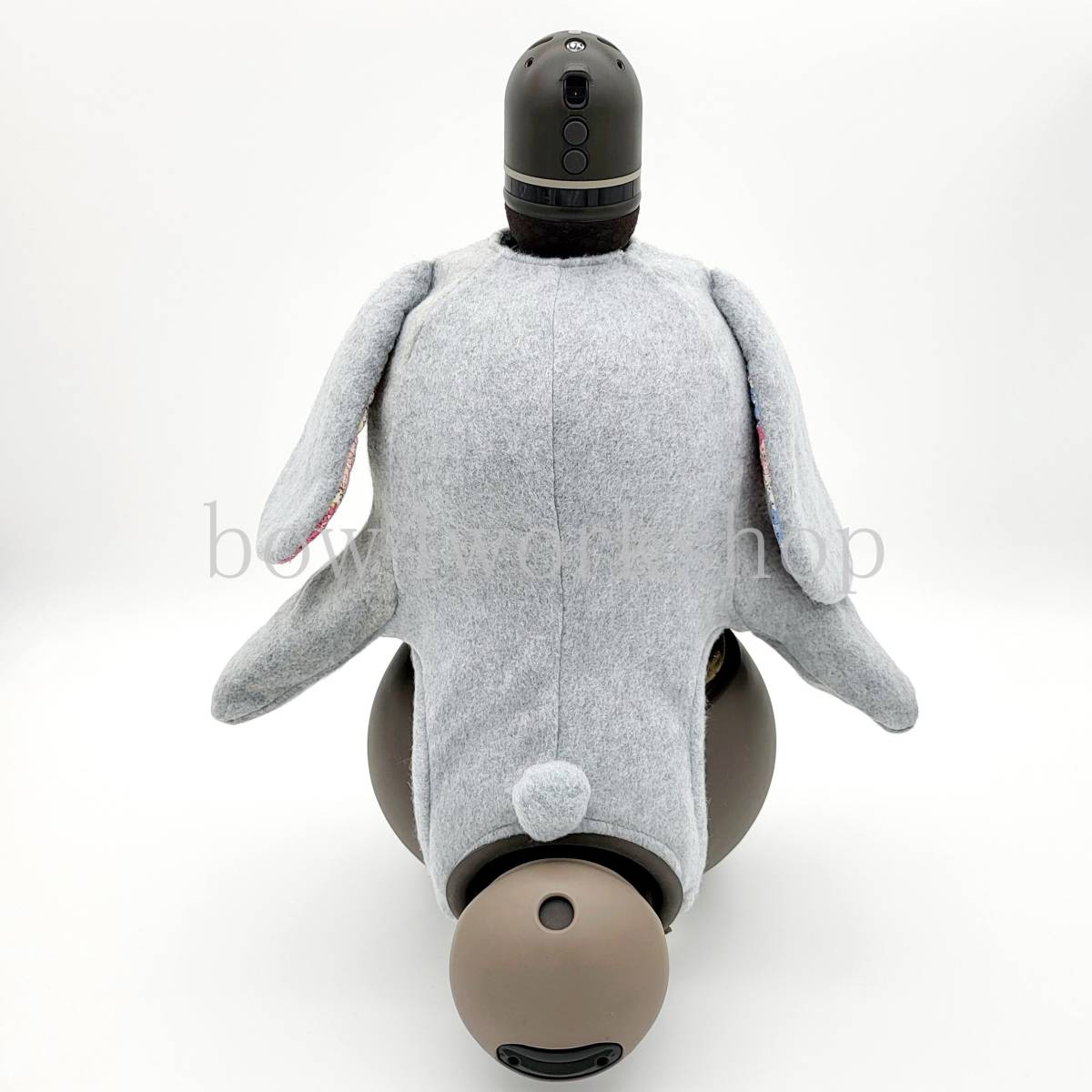 ラボット LOVOT ラボットの服ハンドメイド リバティーウサギちゃんボディースーツ(グレー）