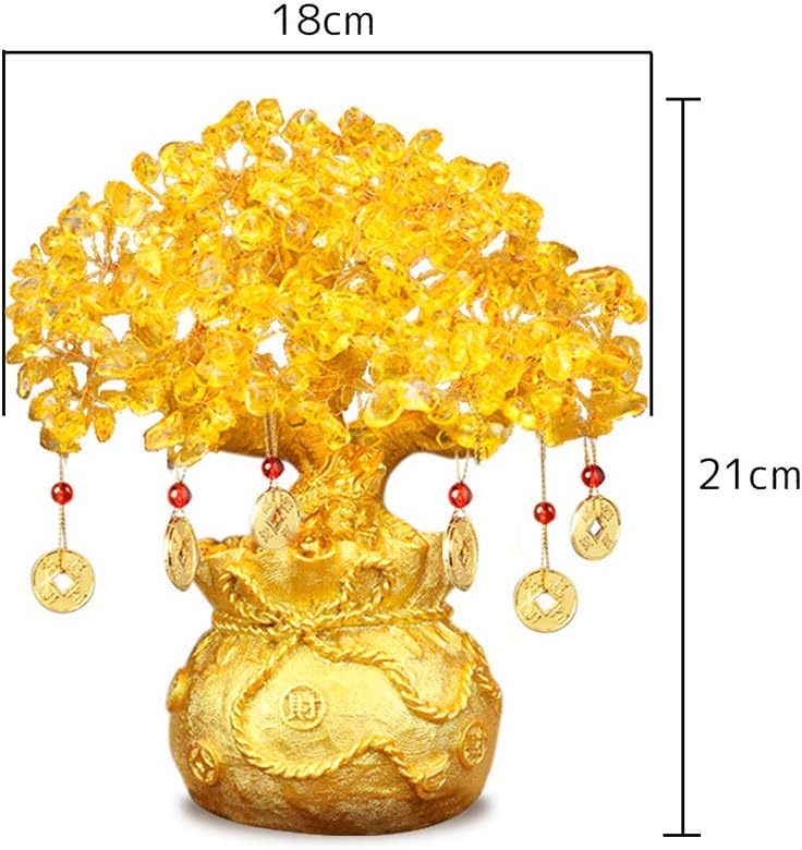 招財樹 黄水晶 シトリン 古銭 お祝い 新築 置物 銅線 風水グッズ 商売盛 金運祈願 金 祈願 幸運 インテリア 占い プレゼントにも最適