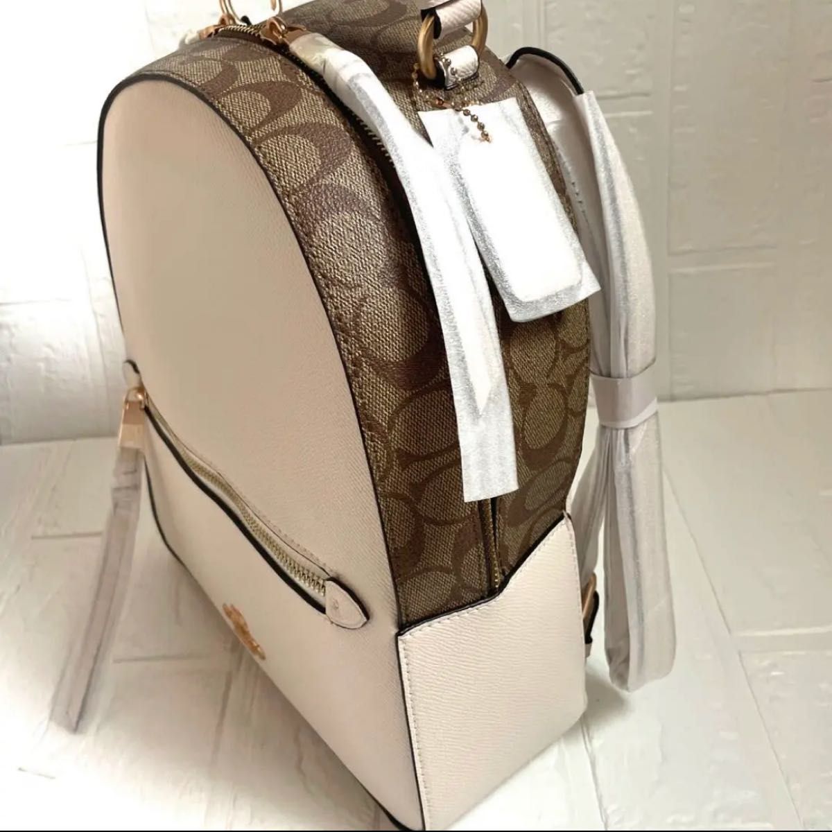 【セール】【新品未使用】COACH コーチ リュック ライトカーキ F76622 リュックレザー バックパック