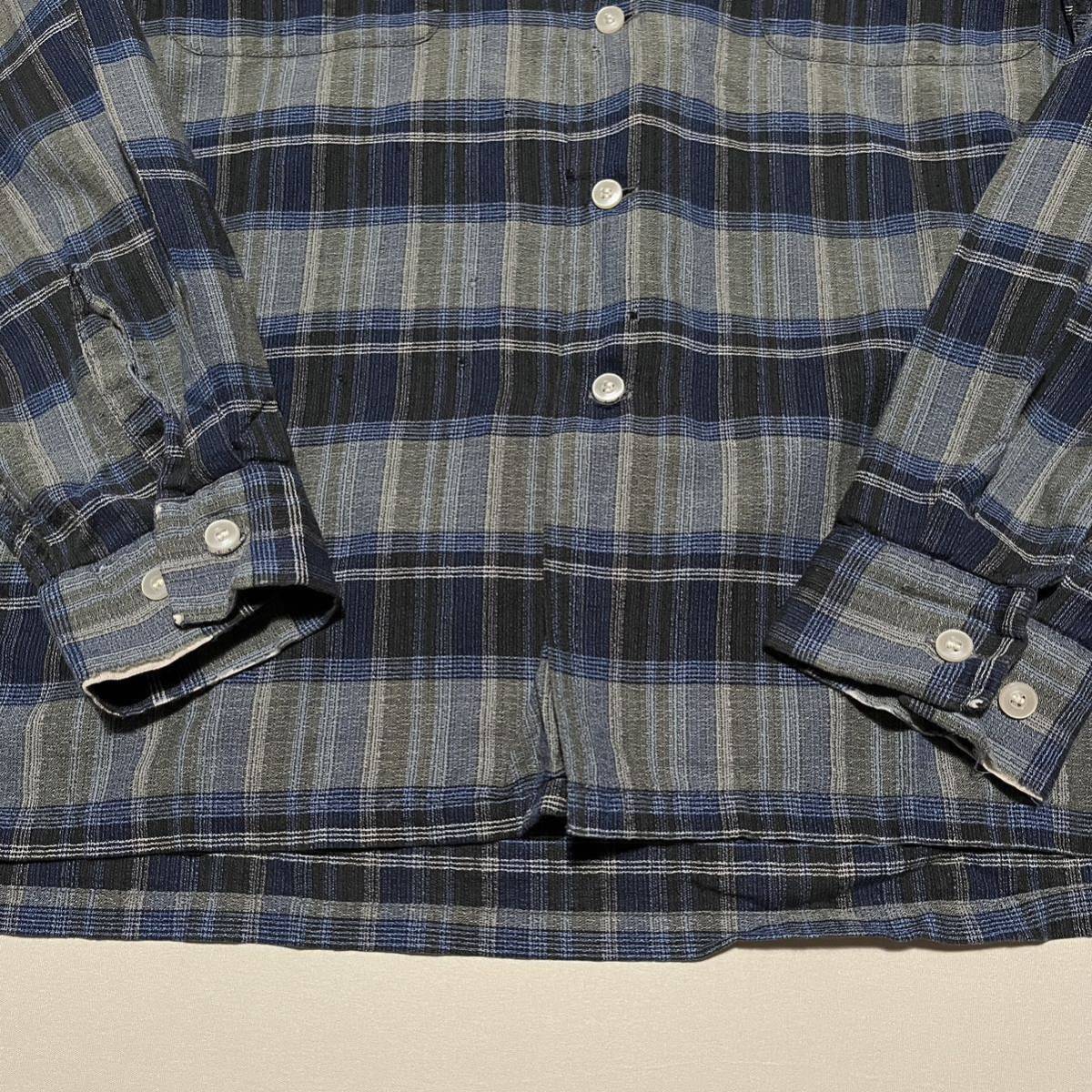 希少 60s McGREGOR オープンカラー 長袖 チェックシャツ /マクレガー 50s レーヨン pennys town craft ヴィンテージ vintage_画像4