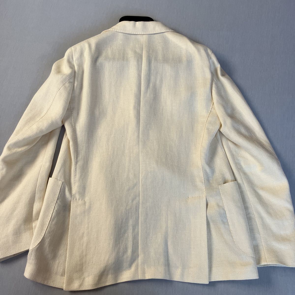 美品 ラルディーニ 48 リネン シルク ホワイト 白 ジャケット テーラードジャケット イタリア製 ホップサック M L 麻 ブートニエールの画像10