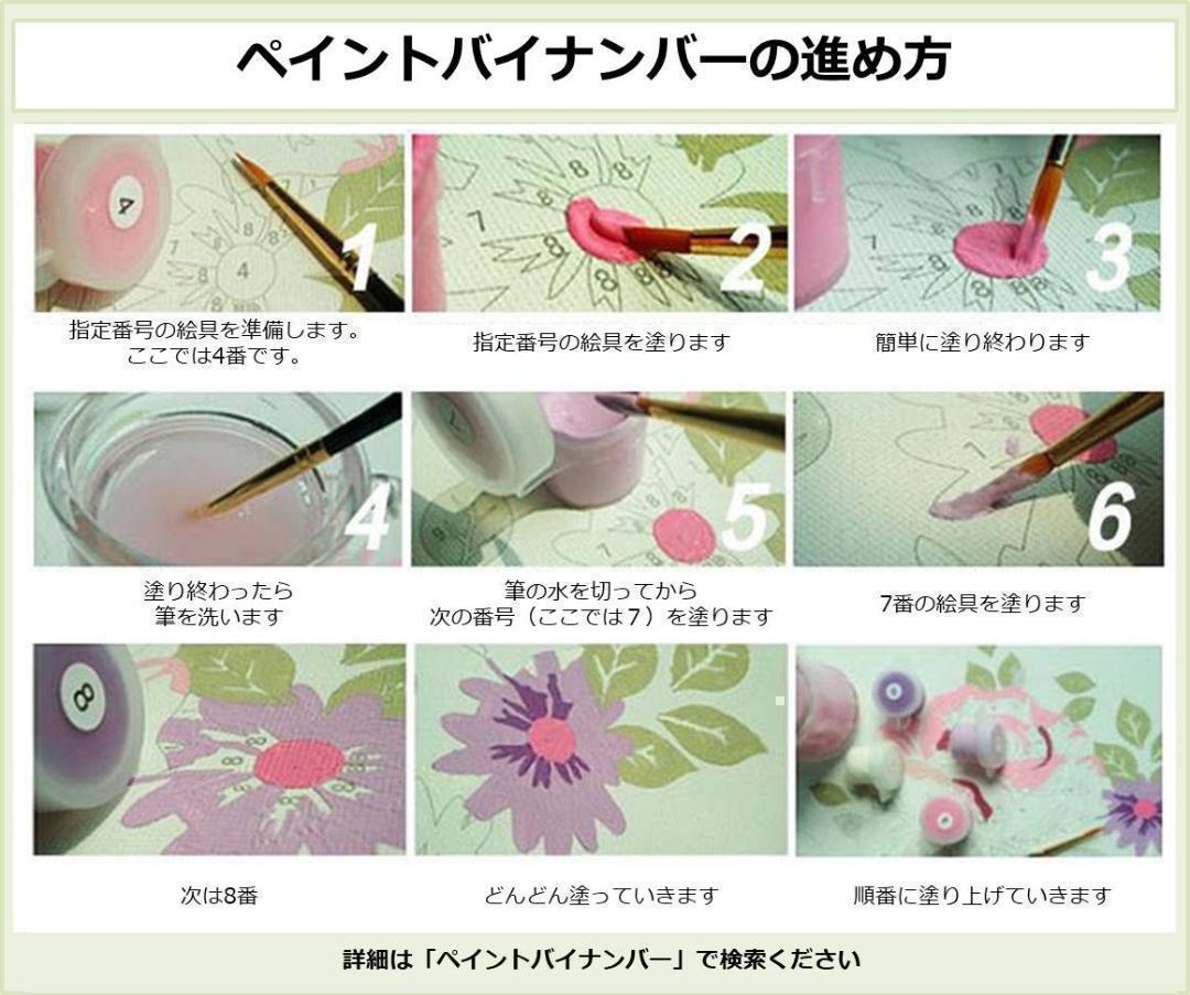 ♪整理♪数字絵♪ペイントバイナンバー♪塗り絵♪キット♪キャンバス♪風景画♪お花♪40センチX50センチ♪油絵風♪木枠フレーム付き♪_お写真はお借りしています♪