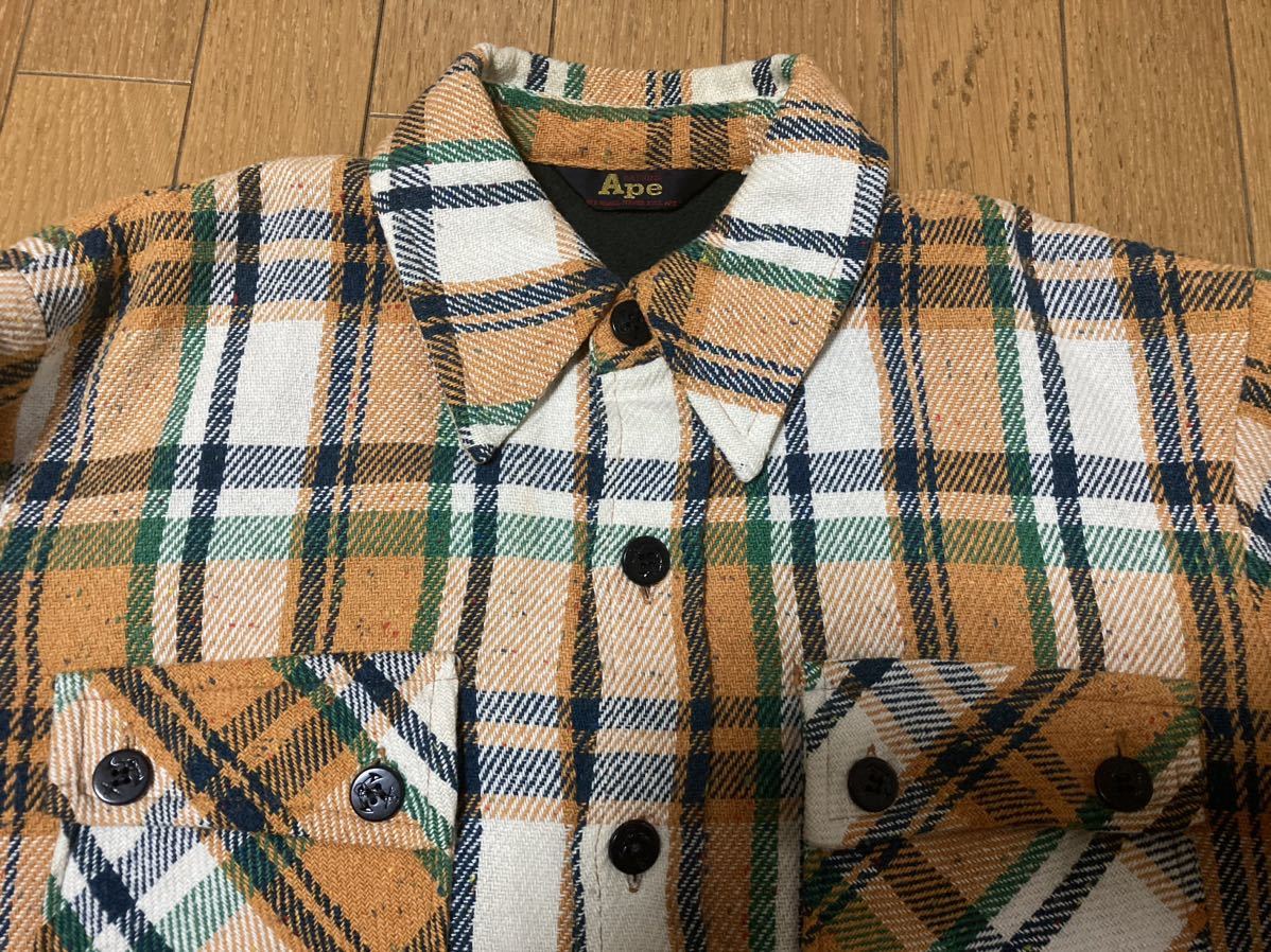 初期 APE CPO ジャケット M チェック ラブジェネ ネルシャツ 90s 初期 APE CPO ジャケット M チェック ラブジェネ ネルシャツ 90s