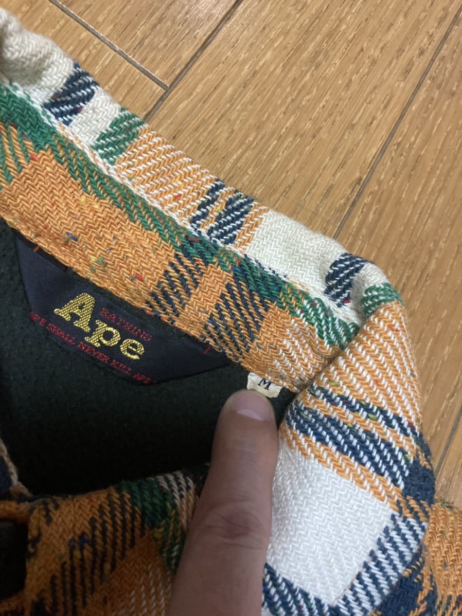 初期 APE CPO ジャケット M チェック ラブジェネ ネルシャツ 90s 初期 APE CPO ジャケット M チェック ラブジェネ ネルシャツ 90s