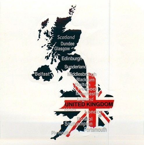 送料込 Bandiera(バンディエラ) ダイカットステッカー UK 8969 イギリス 地図 国旗 シール ステッカー ユニオンジャック 雑貨 グッズの画像1