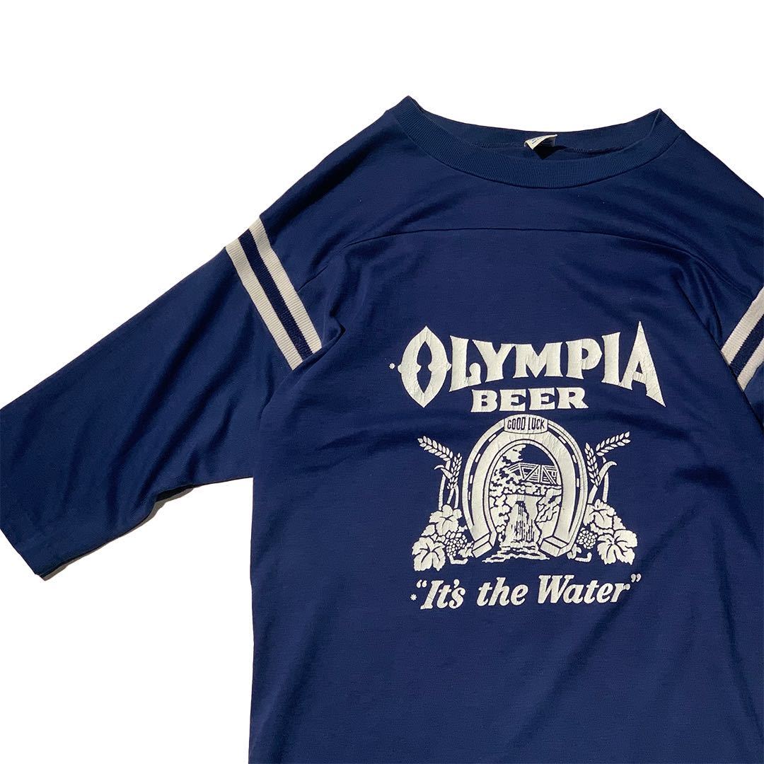 希少 70s 80s ビンテージ ARTEX 社製 OLYMPIA Beer フットボールTシャツ アルテックス オリンピア 1970年代 1980年代