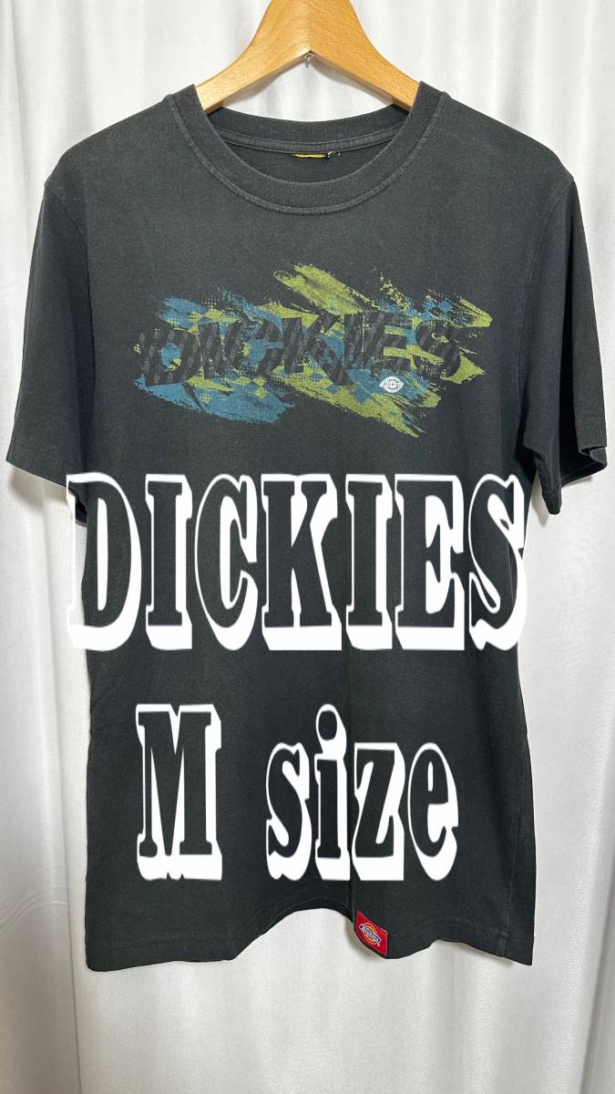 DICKIES ディッキーズプリントTシャツ　シンプル　Mサイズ　ブラック　色落ち　US古着　regular vintage