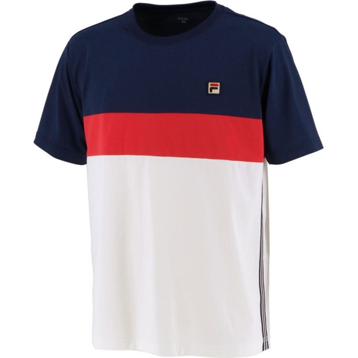 FILA フィラ テニスウェア 半袖Tシャツ 半袖ゲームシャツ ネイビー＆レッド(紺＆赤) VM5566 メンズXL 新品