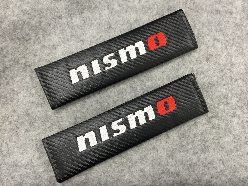 日産 nismo シートベルトパッド 2個セット ロゴ刺繍入り ショルダーパッドカバー ストラップ 安全ベルトパッド 車の肩パッドの画像1