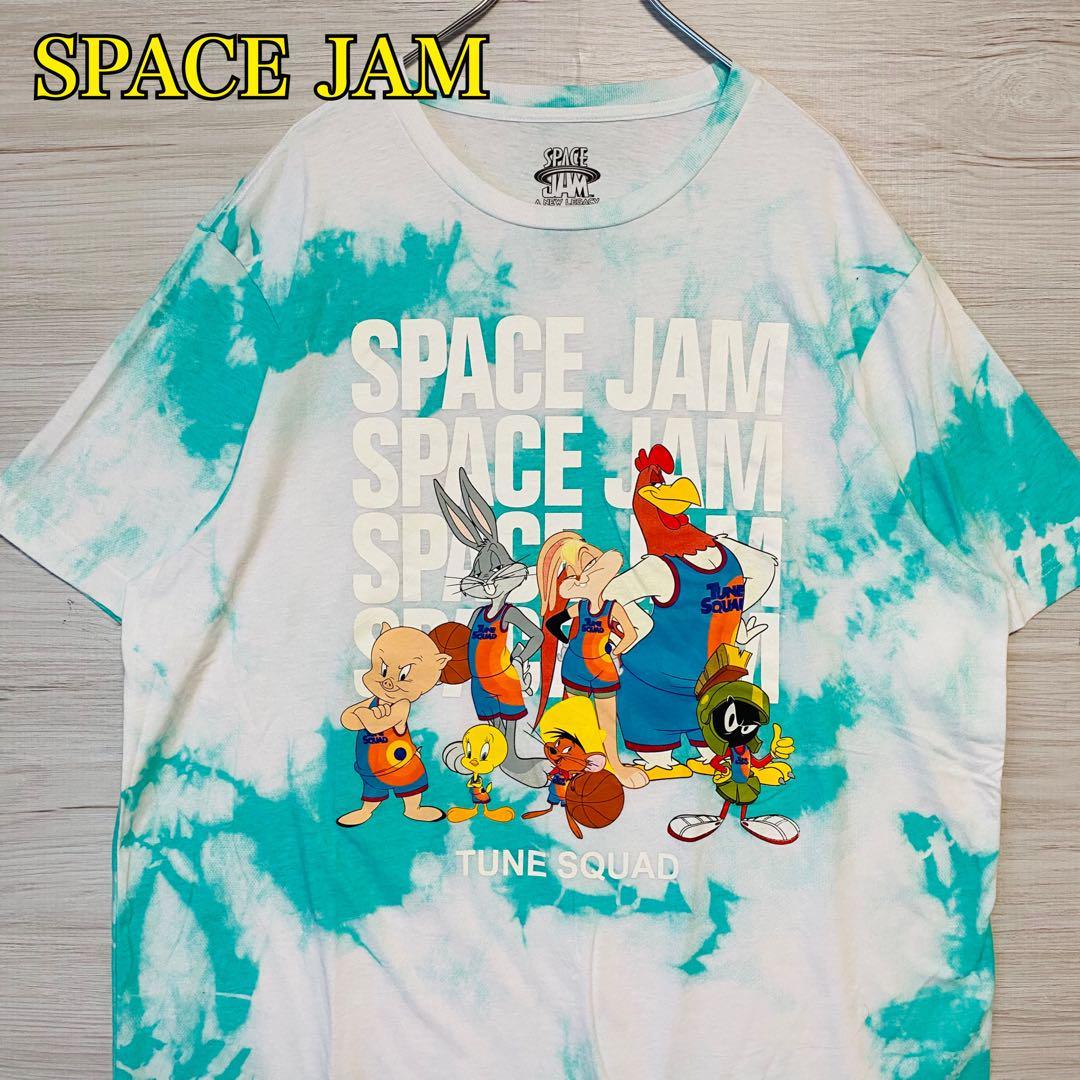 【入手困難】SPACE JAM スペースジャム　Tシャツ 2XLサイズ　総柄　キャラクター　一点物　レア　半袖　ゆったり　アニメ　映画　海外輸入_画像1