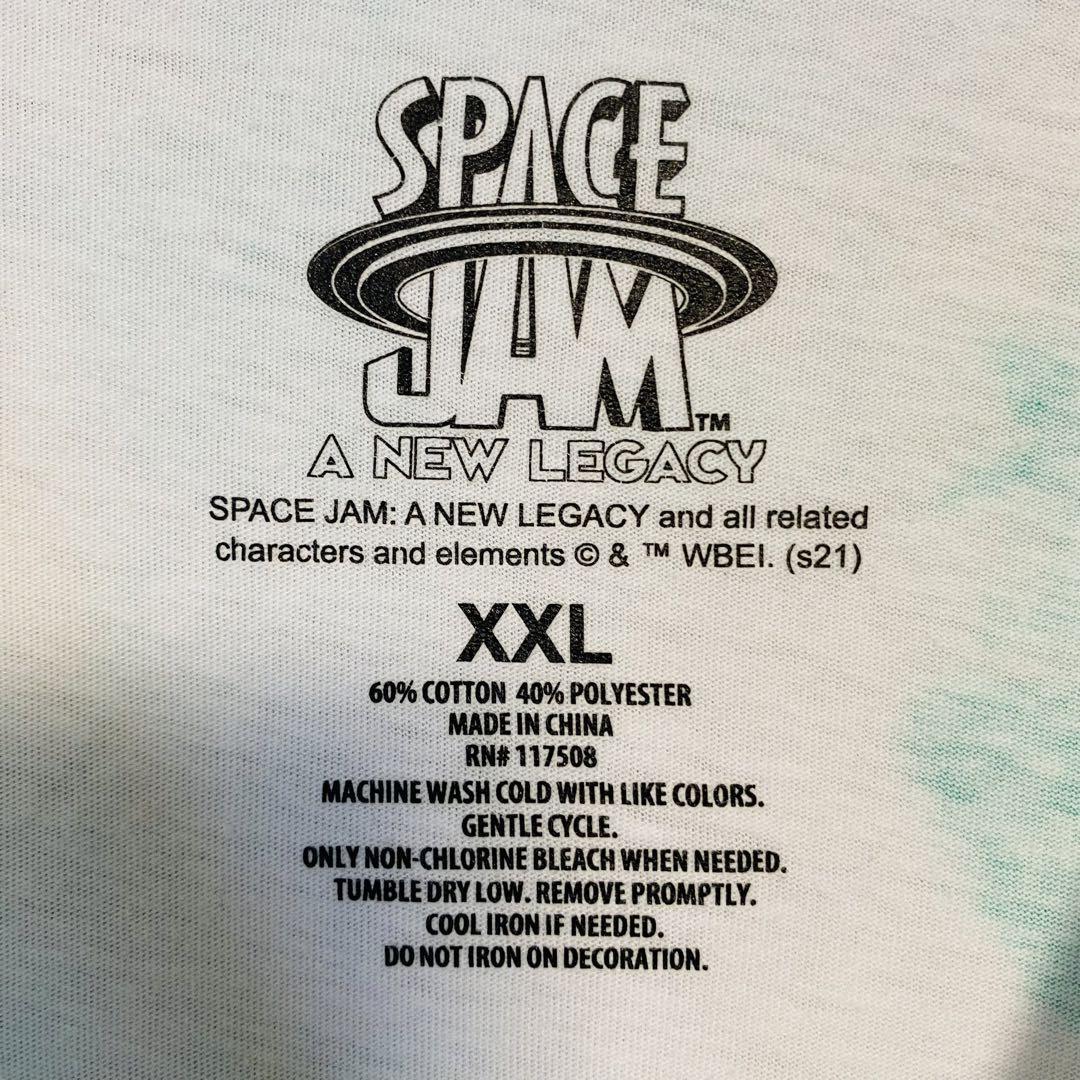 【入手困難】SPACE JAM スペースジャム　Tシャツ 2XLサイズ　総柄　キャラクター　一点物　レア　半袖　ゆったり　アニメ　映画　海外輸入_画像6