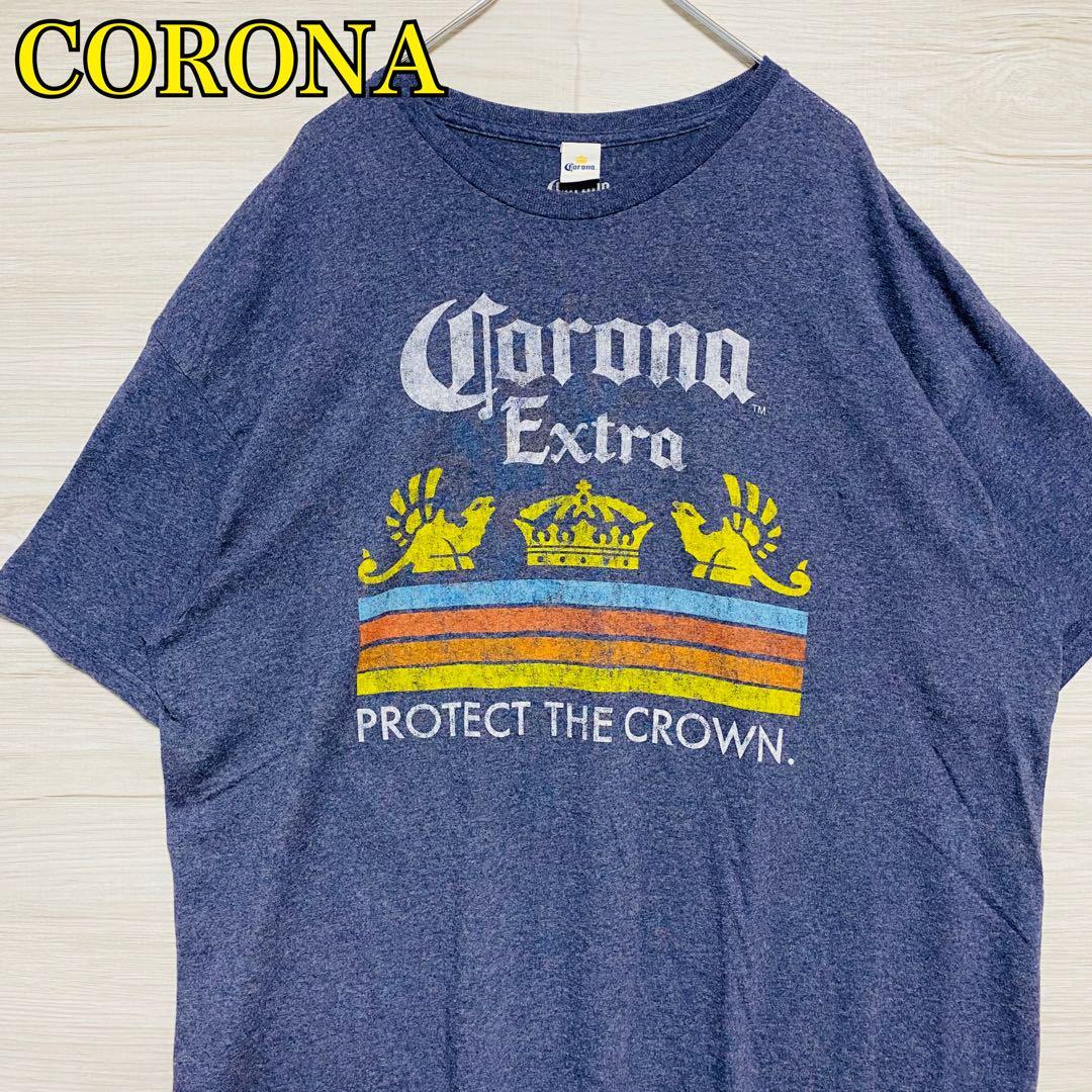 【入手困難】CORONA コロナビール　Tシャツ　2XLサイズ　センターロゴ　ビッグロゴ　海外輸入　企業　会社　一点物 ゆったり　レア　半袖