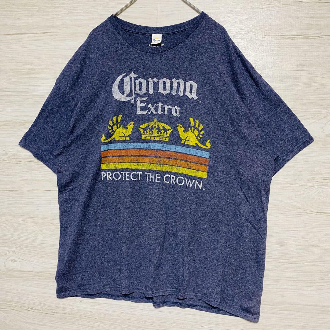 【入手困難】CORONA コロナビール　Tシャツ　2XLサイズ　センターロゴ　ビッグロゴ　海外輸入　企業　会社　一点物 ゆったり　レア　半袖