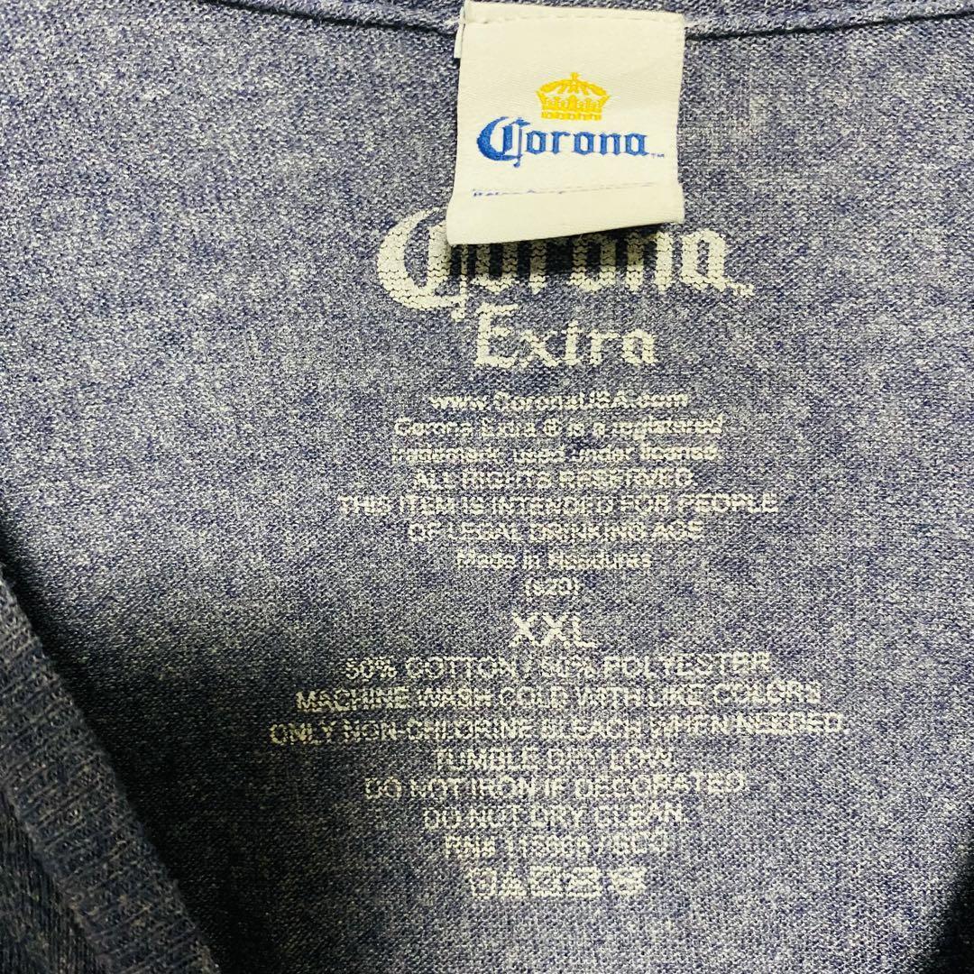 【入手困難】CORONA コロナビール　Tシャツ　2XLサイズ　センターロゴ　ビッグロゴ　海外輸入　企業　会社　一点物 ゆったり　レア　半袖