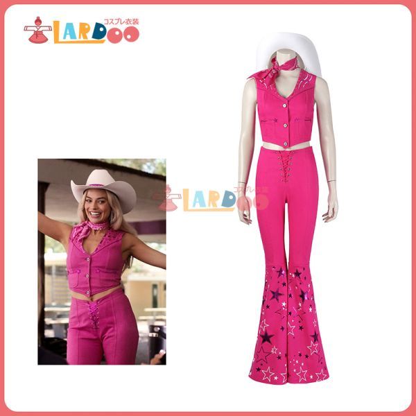 cox363工場直販 高品質 実物撮影 映画バービー Barbie バービー デニム帽子付き コスチューム コスプレ衣装