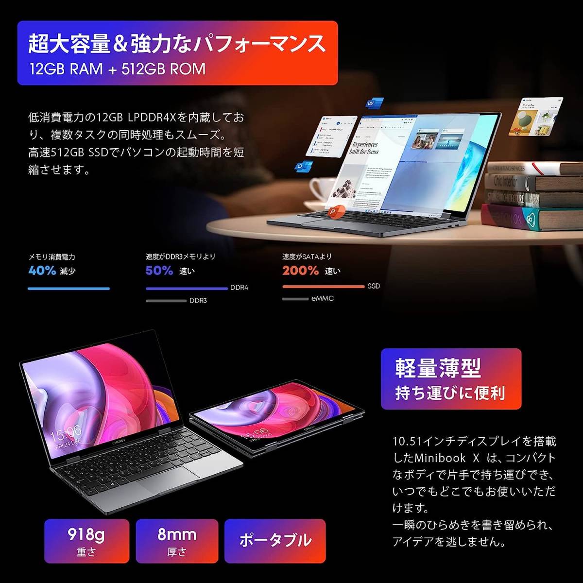 ③【新品未開封】CHUWI製PC MiniBook X 10.51型1920*1200 Win11 N5100