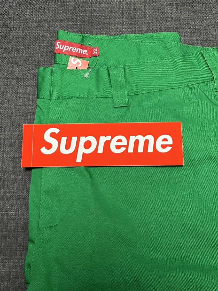 送料無料 32 緑 Supreme Work Pant Green M 23SS シュプリーム ワークパンツ グリーン Box Logo ボックスロゴ ステッカー 新品未使用